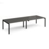 Adapt double back to back desks 3200mm x 1200mm - black frame storm grey top - E3212-K-OG