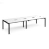 Adapt double back to back desks 3200mm x 1200mm - black frame White Top black edge - E3212-K-WK
