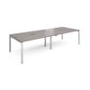Adapt double back to back desks 3200mm x 1200mm - silver frame Grey Oak Top - E3212-S-GO