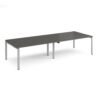 Adapt double back to back desks 3200mm x 1200mm - silver frame storm grey top - E3212-S-OG