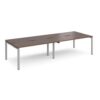 Adapt double back to back desks 3200mm x 1200mm - silver frame Walnut top - E3212-S-W