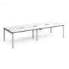 Adapt double back to back desks 3200mm x 1200mm - silver frame White Top black edge - E3212-S-WK