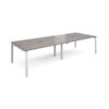 Adapt double back to back desks 3200mm x 1200mm - white frame Grey Oak Top - E3212-WH-GO