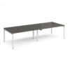 Adapt double back to back desks 3200mm x 1200mm - white frame storm grey top - E3212-WH-OG