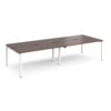 Adapt double back to back desks 3200mm x 1200mm - white frame Walnut top - E3212-WH-W