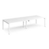 Adapt double back to back desks 3200mm x 1200mm - white frame White Top - E3212-WH-WH
