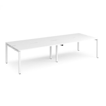 Adapt double back to back desks 3200mm x 1200mm - white frame White Top - E3212-WH-WH