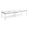 Adapt double back to back desks 3200mm x 1200mm - white frame White Top black edge - E3212-WH-WK