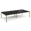 Adapt double back to back desks 3200mm x 1600mm - green frame black top - E3216-GN-BK