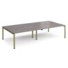 Adapt double back to back desks 3200mm x 1600mm - green frame Grey Oak Top - E3216-GN-GO