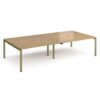Adapt double back to back desks 3200mm x 1600mm - green frame Oak Top - E3216-GN-O