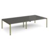 Adapt double back to back desks 3200mm x 1600mm - green frame storm grey top - E3216-GN-OG
