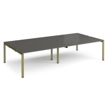 Adapt double back to back desks 3200mm x 1600mm - green frame storm grey top - E3216-GN-OG