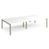 Adapt double back to back desks 3200mm x 1600mm - green frame White Top - E3216-GN-WH