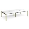 Adapt double back to back desks 3200mm x 1600mm - green frame White Top black edge - E3216-GN-WK