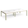 Adapt double back to back desks 3200mm x 1600mm - green frame White Top oak edge - E3216-GN-WO