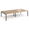 Adapt double back to back desks 3200mm x 1600mm - black frame Beech top - E3216-K-B