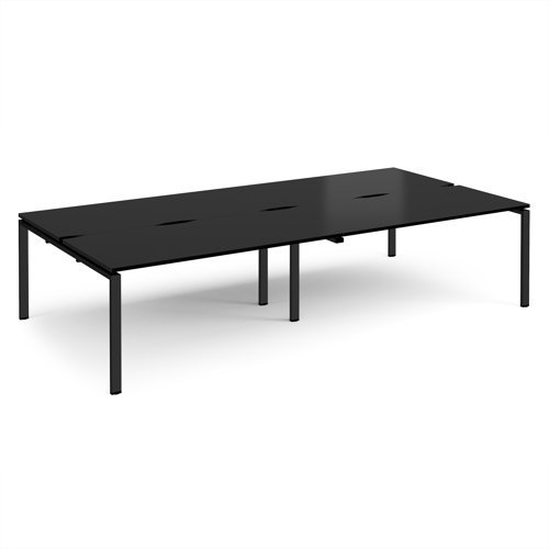 Adapt double back to back desks 3200mm x 1600mm - black frame black top - E3216-K-BK