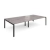 Adapt double back to back desks 3200mm x 1600mm - black frame Grey Oak Top - E3216-K-GO