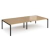 Adapt double back to back desks 3200mm x 1600mm - black frame Oak Top - E3216-K-O
