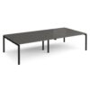 Adapt double back to back desks 3200mm x 1600mm - black frame storm grey top - E3216-K-OG