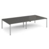 Adapt double back to back desks 3200mm x 1600mm - silver frame storm grey top - E3216-S-OG