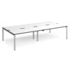 Adapt double back to back desks 3200mm x 1600mm - silver frame White Top black edge - E3216-S-WK