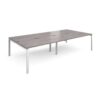 Adapt double back to back desks 3200mm x 1600mm - white frame Grey Oak Top - E3216-WH-GO