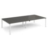 Adapt double back to back desks 3200mm x 1600mm - white frame storm grey top - E3216-WH-OG