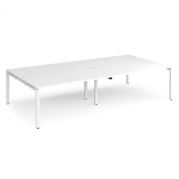 Adapt double back to back desks 3200mm x 1600mm - white frame White Top - E3216-WH-WH