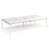 Adapt double back to back desks 3200mm x 1600mm - white frame White Top with oak edging - E3216-WH-WO