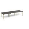 Adapt triple back to back desks 3600mm x 1200mm - green frame storm grey top - E3612-GN-OG