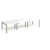 Adapt triple back to back desks 3600mm x 1200mm - green frame White Top - E3612-GN-WH