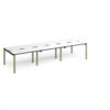 Adapt triple back to back desks 3600mm x 1200mm - green frame White Top black edge - E3612-GN-WK