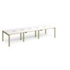 Adapt triple back to back desks 3600mm x 1200mm - green frame White Top oak edge - E3612-GN-WO