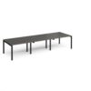 Adapt triple back to back desks 3600mm x 1200mm - black frame storm grey top - E3612-K-OG