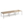 Adapt triple back to back desks 3600mm x 1200mm - silver frame Kendal Oak Top - E3612-S-KO