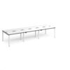 Adapt triple back to back desks 3600mm x 1200mm - white frame White Top black edge - E3612-WH-WK