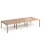 Adapt triple back to back desks 3600mm x 1600mm - green frame Beech top - E3616-GN-B