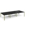 Adapt triple back to back desks 3600mm x 1600mm - green frame black top - E3616-GN-BK