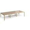 Adapt triple back to back desks 3600mm x 1600mm - green frame Kendal Oak Top - E3616-GN-KO