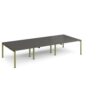 Adapt triple back to back desks 3600mm x 1600mm - green frame storm grey top - E3616-GN-OG