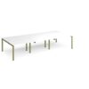 Adapt triple back to back desks 3600mm x 1600mm - green frame White Top - E3616-GN-WH