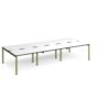 Adapt triple back to back desks 3600mm x 1600mm - green frame White Top black edge - E3616-GN-WK