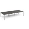 Adapt triple back to back desks 3600mm x 1600mm - silver frame storm grey top - E3616-S-OG
