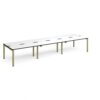 Adapt triple back to back desks 4200mm x 1200mm - green frame White Top black edge - E4212-GN-WK