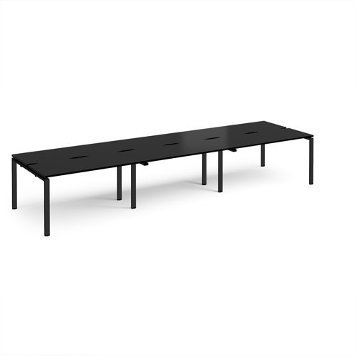 Adapt triple back to back desks 4200mm x 1200mm - black frame black top - E4212-K-BK