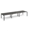 Adapt triple back to back desks 4200mm x 1200mm - black frame storm grey top - E4212-K-OG