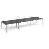 Adapt triple back to back desks 4200mm x 1200mm - silver frame storm grey top - E4212-S-OG