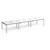 Adapt triple back to back desks 4200mm x 1200mm - silver frame White Top black edge - E4212-S-WK